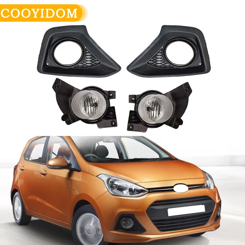 

Car Front Bumper Fog Lights For Hyundai GRAND i10 2014 2015 Driving Light Fog Lamp Cover 92202B4010 86527-B4010 86528-B4010