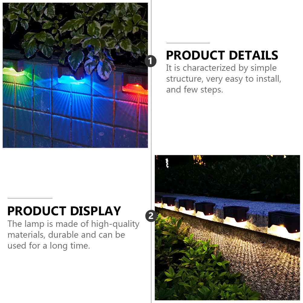

Solar Fence Lights Outdoor LED Porch Garden Wall Lamp Waterproof Durable Simple Installation Sticky Wall Sun Light