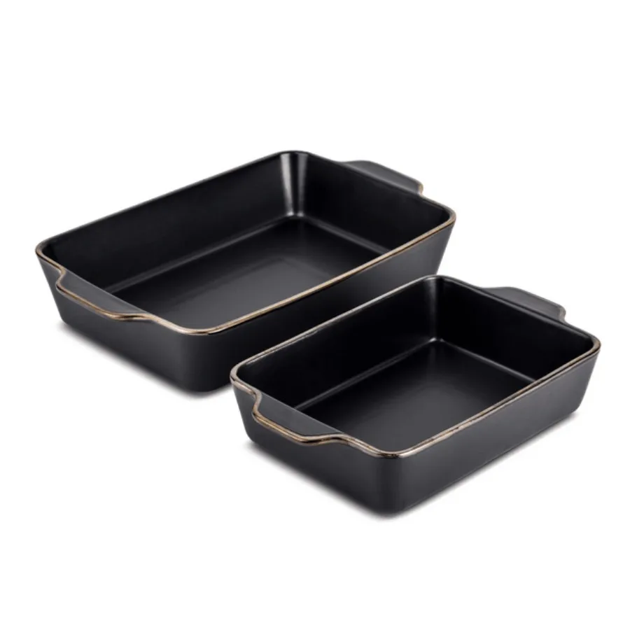 

Thyme Table 2Pack Rectangular Stoneware Baking Dish Onyx