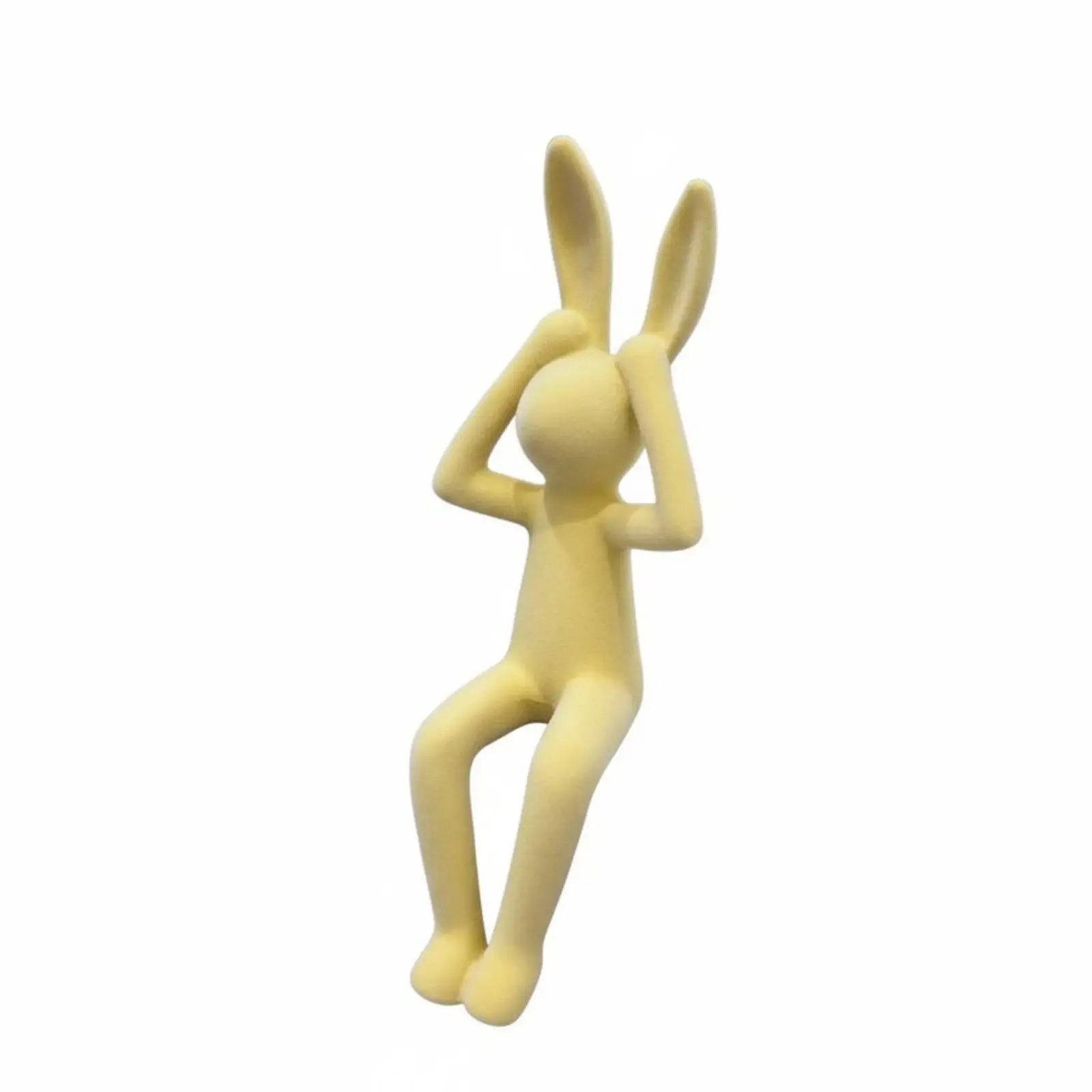 Resin Figurine Macaron Color Sitting Bunny Decorative Figurine Interior Figurine for Home Decoration