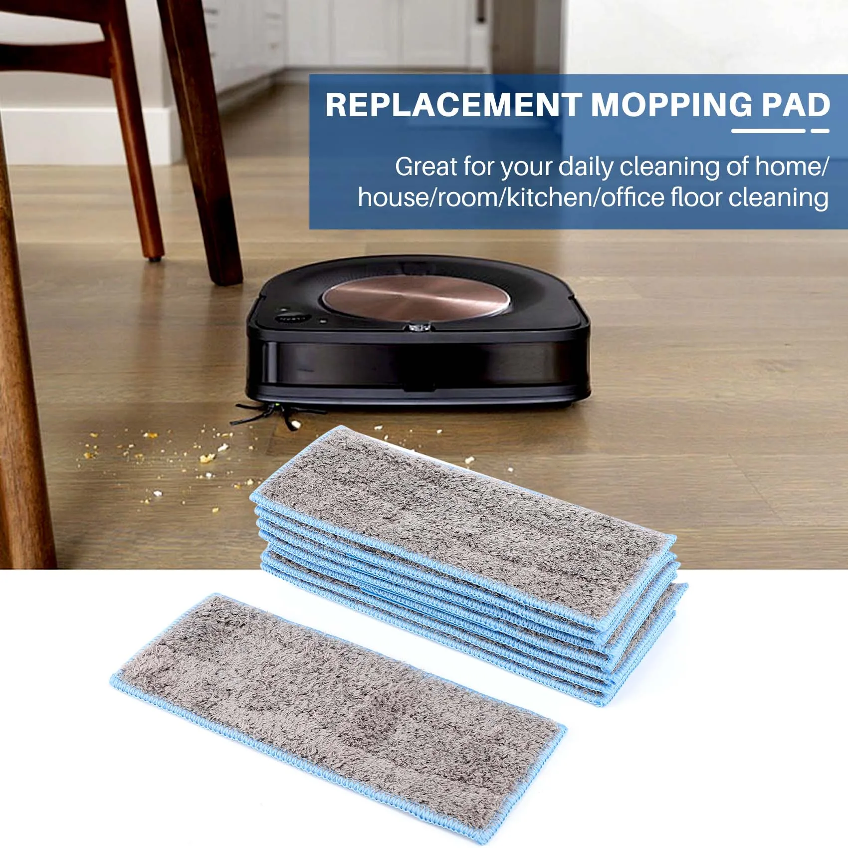 Irobot用の洗える再利用可能なパッド,フィルター付きのモップパッド,充電器m6 6110,8個
