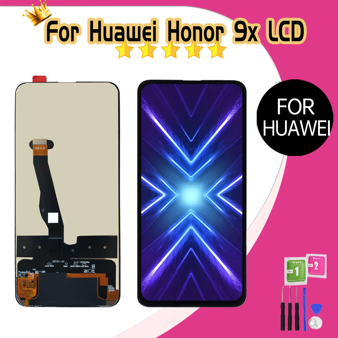 New Test LCD For Huawei Honor 9X 9 X Premium Global STK-LX1 LCD Touch Screen Display Digitizer Assembly