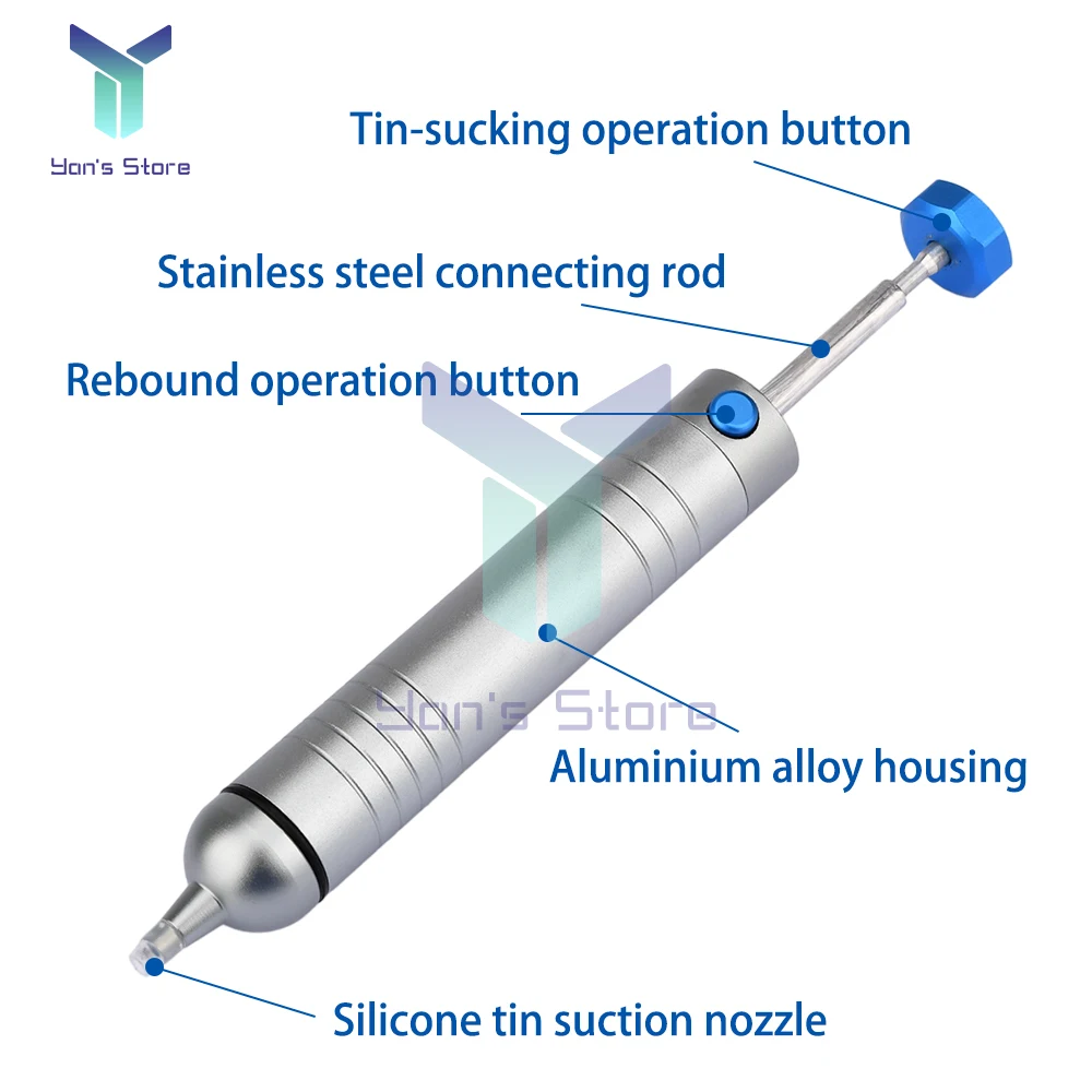 1Pcs Aluminum Powerful Desoldering Pump Suction Tin Gun Soldering Sucker Pen Removal Vacuum Solder Iron Welding Repair Tool