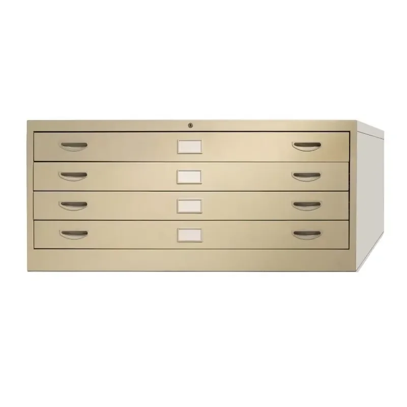 Heavy Duty Steel Filing Cabinet 4 Drawer Lockable Metal Storage for Architectural Drawings Maps Artwork Office