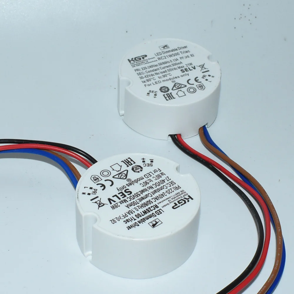 Dimmable LED Light Round Driver Power Supply Class 2 500mA 700mA Triac Dimming Transformer with Mounting Hole Constant Current