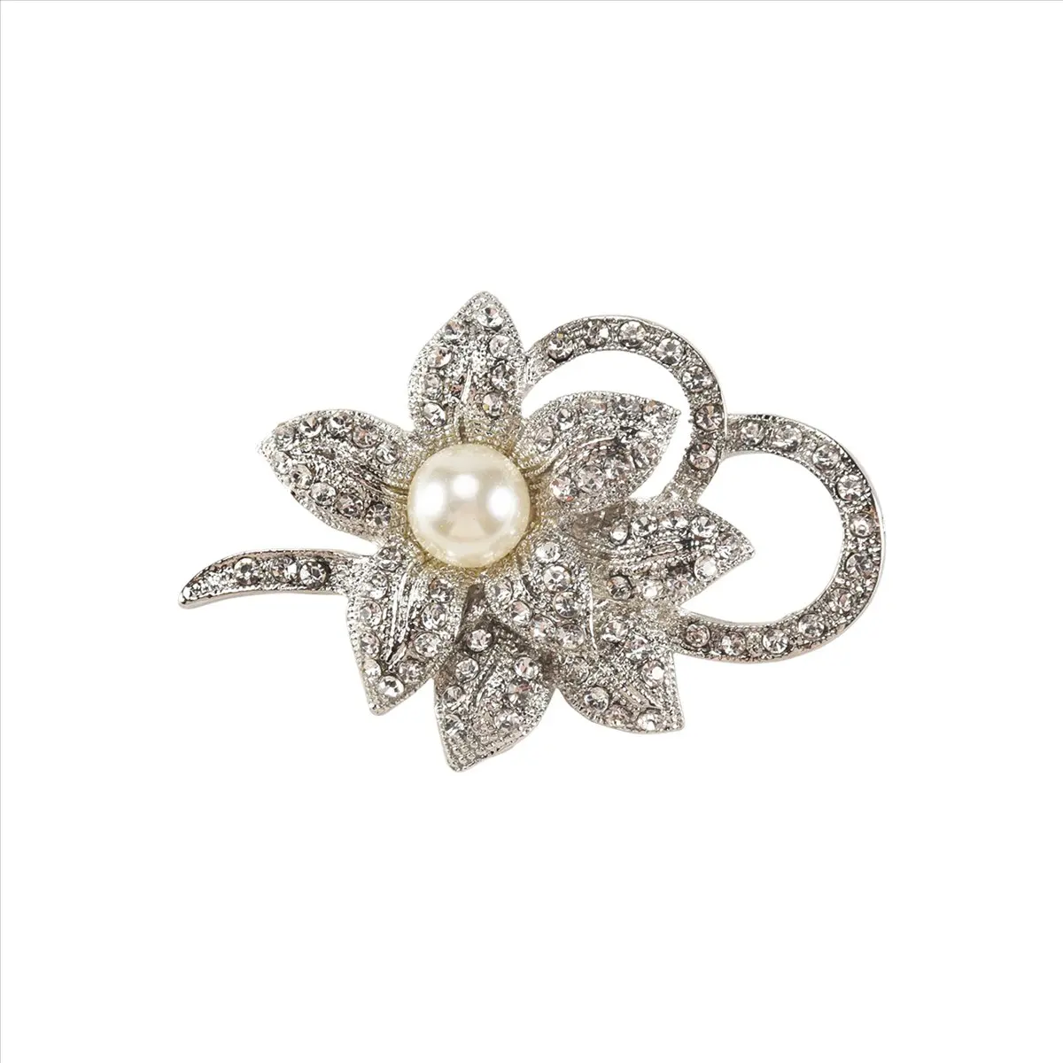 ABQR Стильная брошь-цветок с блестящими кристаллами и жемчугом для рождественской свадьбы или выпускного вечера