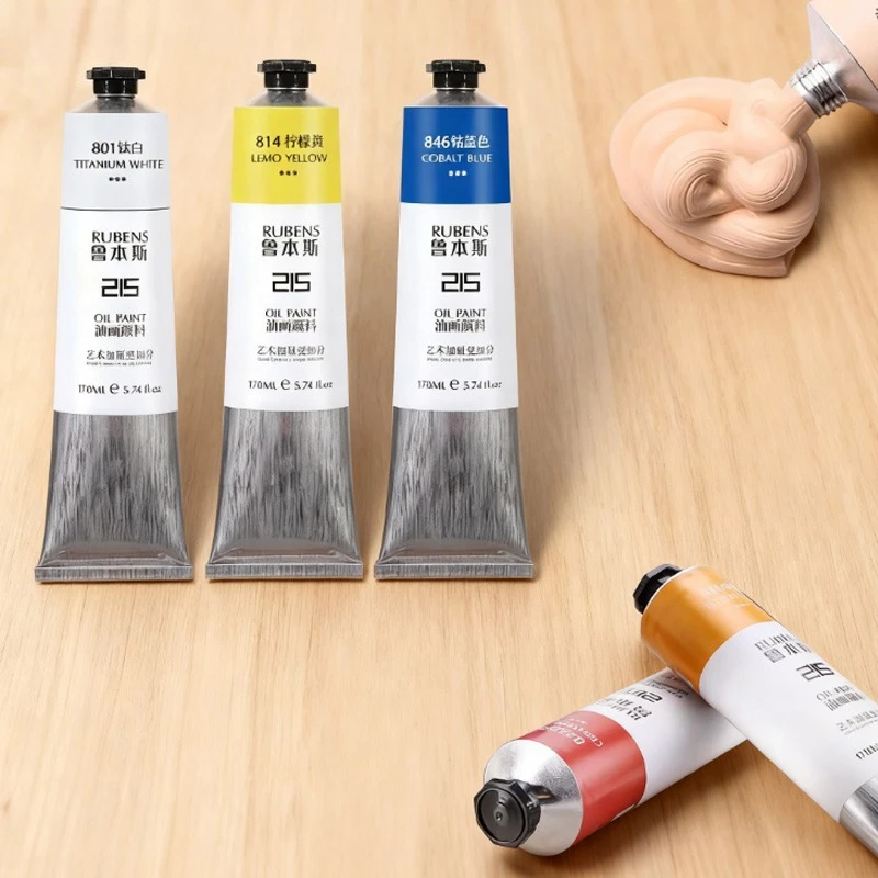 

50/170ml Oil Painting Pigments High Saturation Strong Coloring Power Stackable Painting Graffiti Outdoor Sketching Art Creation