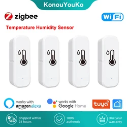 Tuya Zigbee Wifi Smart Temperature Humidity Sensor Hygrometer Thermometer Detector Smart Life APP Control for Alexa Google Home