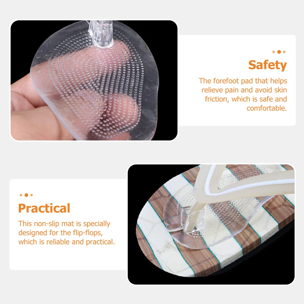 

3 Pairs Non-slip Insoles Gel Metatarsal Pads Sandals Forefoot Cushions Flip-flops Protector Pain Relief Safe Practical Walking
