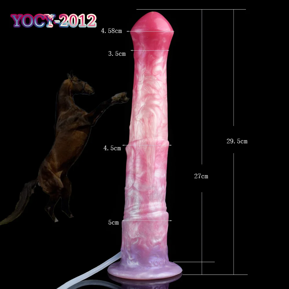 FAAK Large Sex Horse Ejaculation Dildo Big Squirting Penis Knot Silicone G-Spot Stimulator Anal Plug Masturbator for Women Men