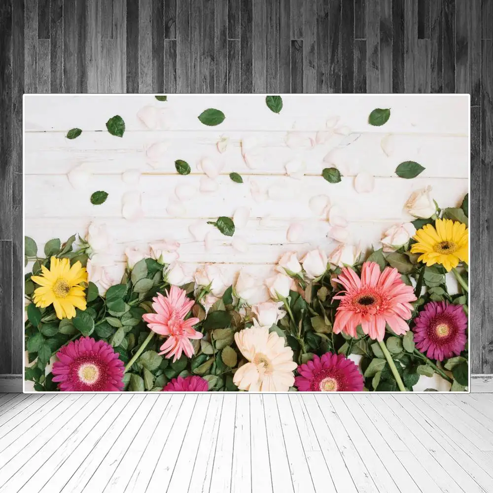 Blossom ดอกไม้ฉากหลังการถ่ายภาพตกแต่งฤดูใบไม้ผลิกลีบไม้บอร์ดส่วนบุคคลเด็ก Photocall ภาพพื้นหลัง