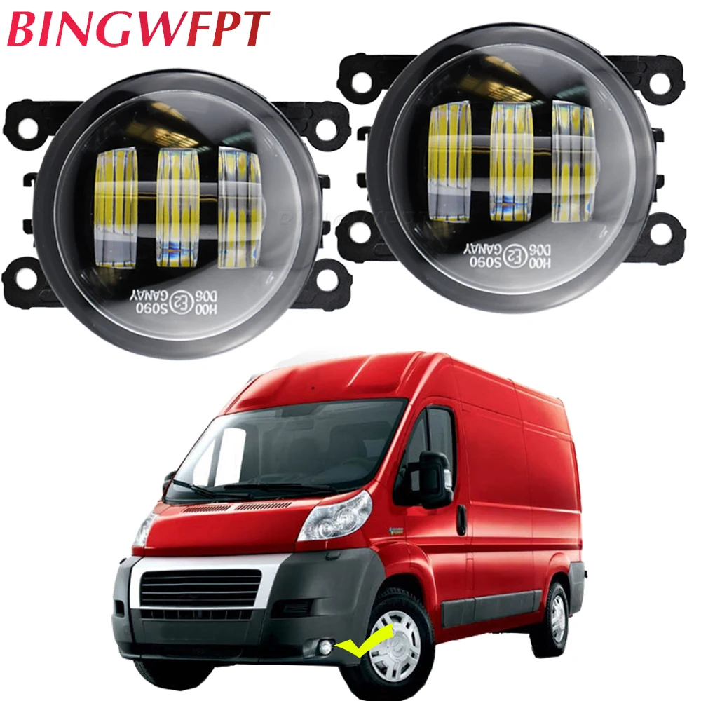 LED Fog Light For Dodge Promaster 1500 2500 3500 For Fiat 500 Panda Car Front Bumper Lens Fog Lamp Daytime Running Light DRL 12V