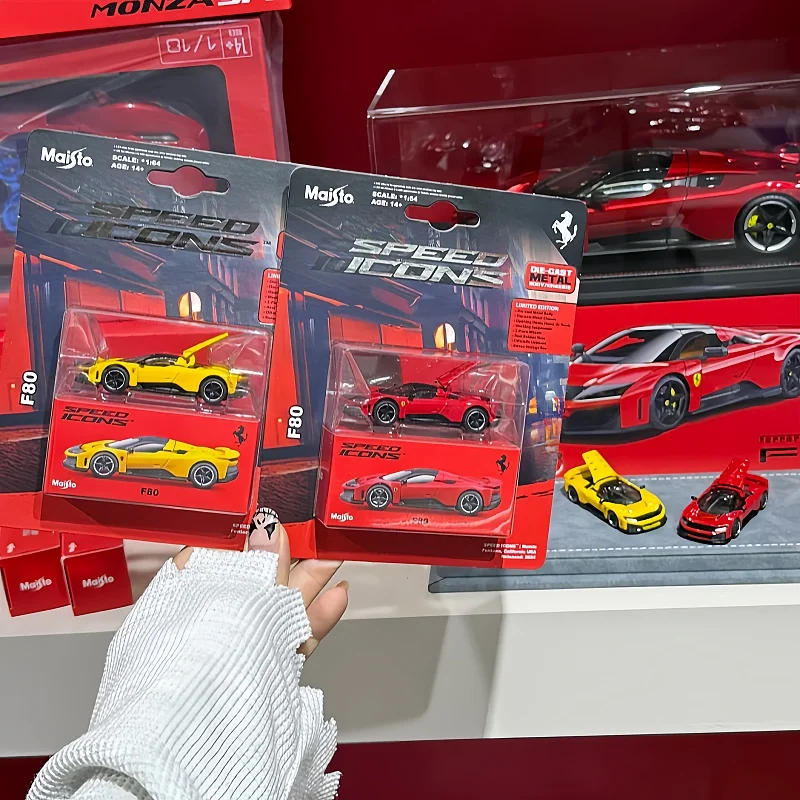 Maisto 1:64 Ferrari F80 Miniature Diecast Alloy Car Model Toy Rubber Tires For Collectors Display Limited Edition Collection Toy