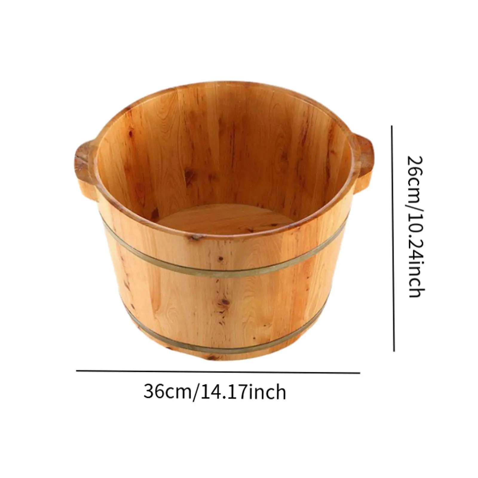 Vasca per ammollo dei piedi Vasca per lavabo Secchio per pediluvio addensato con manico Vasca per piedi in legno Bacino per pediluvio in legno per camera da letto Sauna Bagno