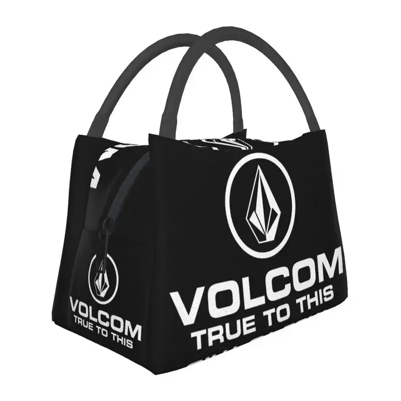 Volcoms Logo Portable Lunch Boxes Women Leakproof Thermal Cooler Food Insulated Lunch Bag Travel Work Pinic Container