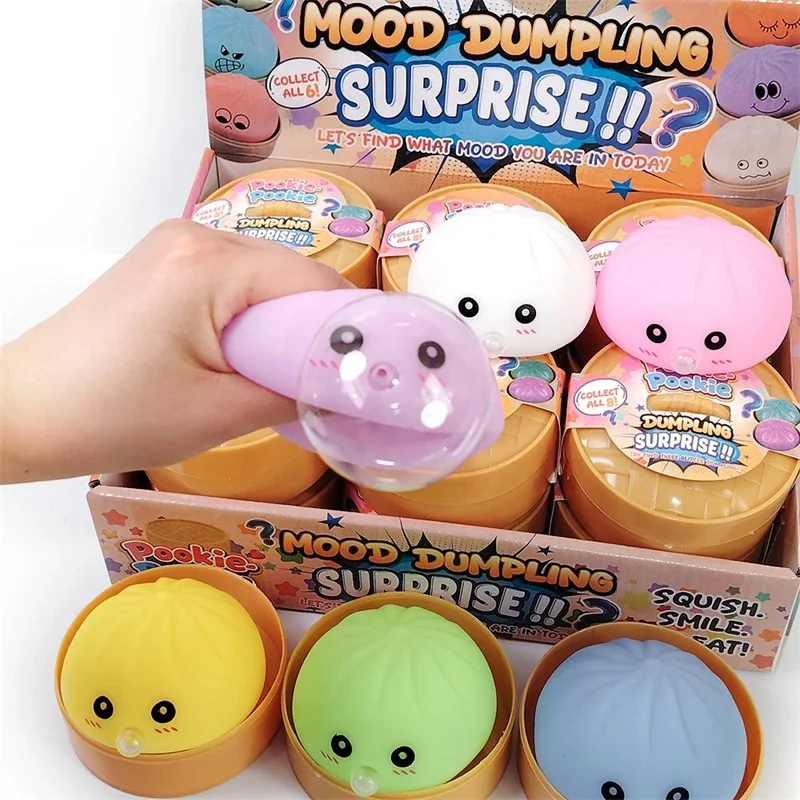 Cute Cartoon Blowing Bubble Dumpling Squishy Toy Soft Slow Rebound Stress Relief Fidget Toy For Adults Teenagers Party Gift