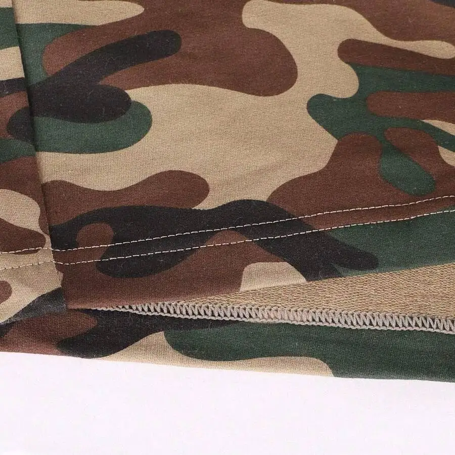 Mens Camouflage Workout Shorts 5 Inseam Cotton With Pocket Elastic Waist