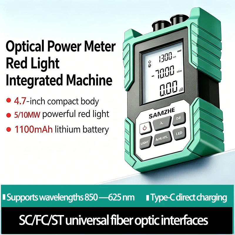 

2026 NEW handheld Fiber mini Optical Power Meter Red Light Pen High Precision Red Optical Fiber Pen 5km/10km Optical FiberTester