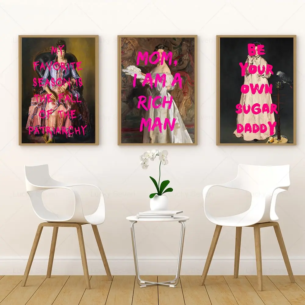 Abstract Feminist Quote Art Wall Poster Print Fall Of The Patriarchy Canvas Painting Picture Feminism for Living Room Home Decor