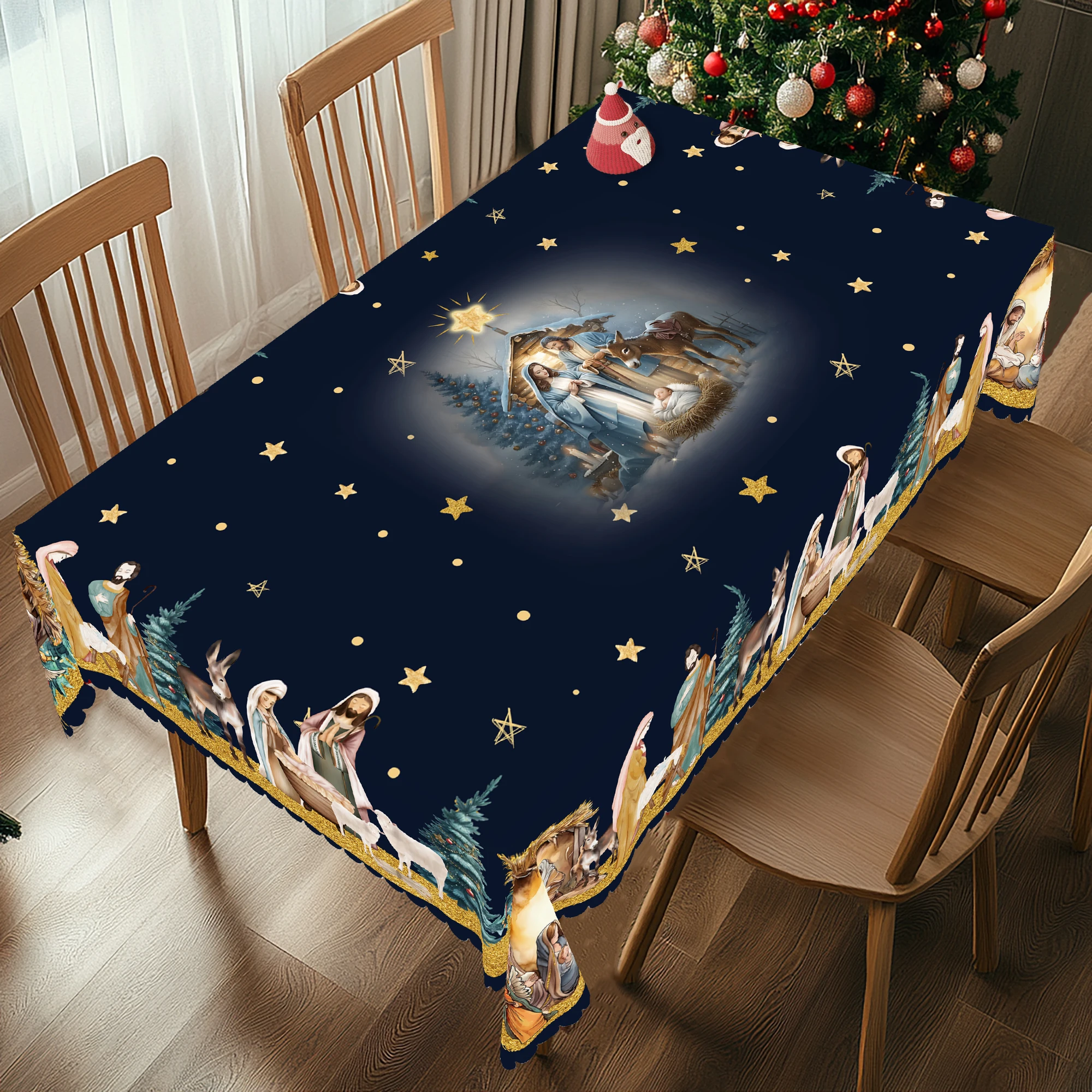 1Pc Christmas Tablecloth with  - đánh giá và giá Desk Setup Wallpaper