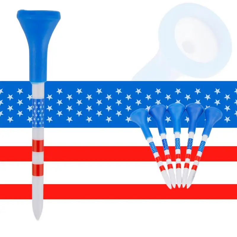 Golf Tees 50 stücke profession elles Tee-System robuste stabile profession elle patriotische reibungs arme Golf Tees Stars and Stripes Design für