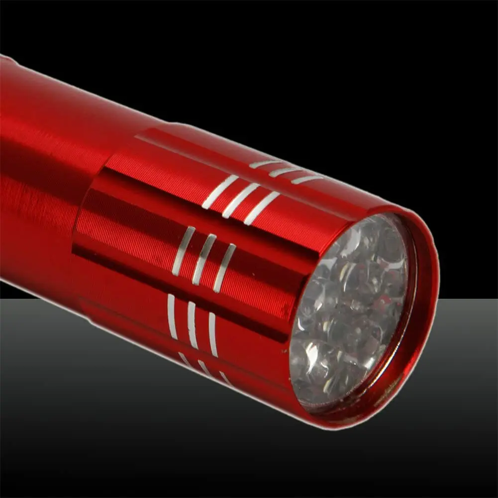 1Pcs 9LED UV Flashlight Powerful Small Camping Torch Ultra-high Brightness Flash Light Lamp