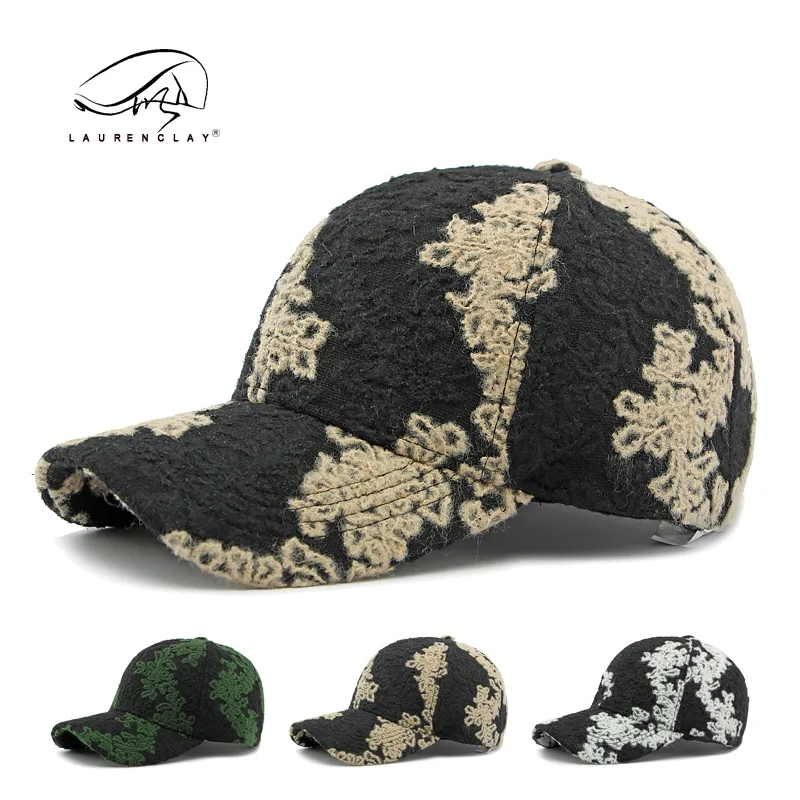 

Personalized Jacquard Hard Crown Baseball Cap Women's Autumn And Winter New Hat Women's Retro Curved Brim Peaked Cap
