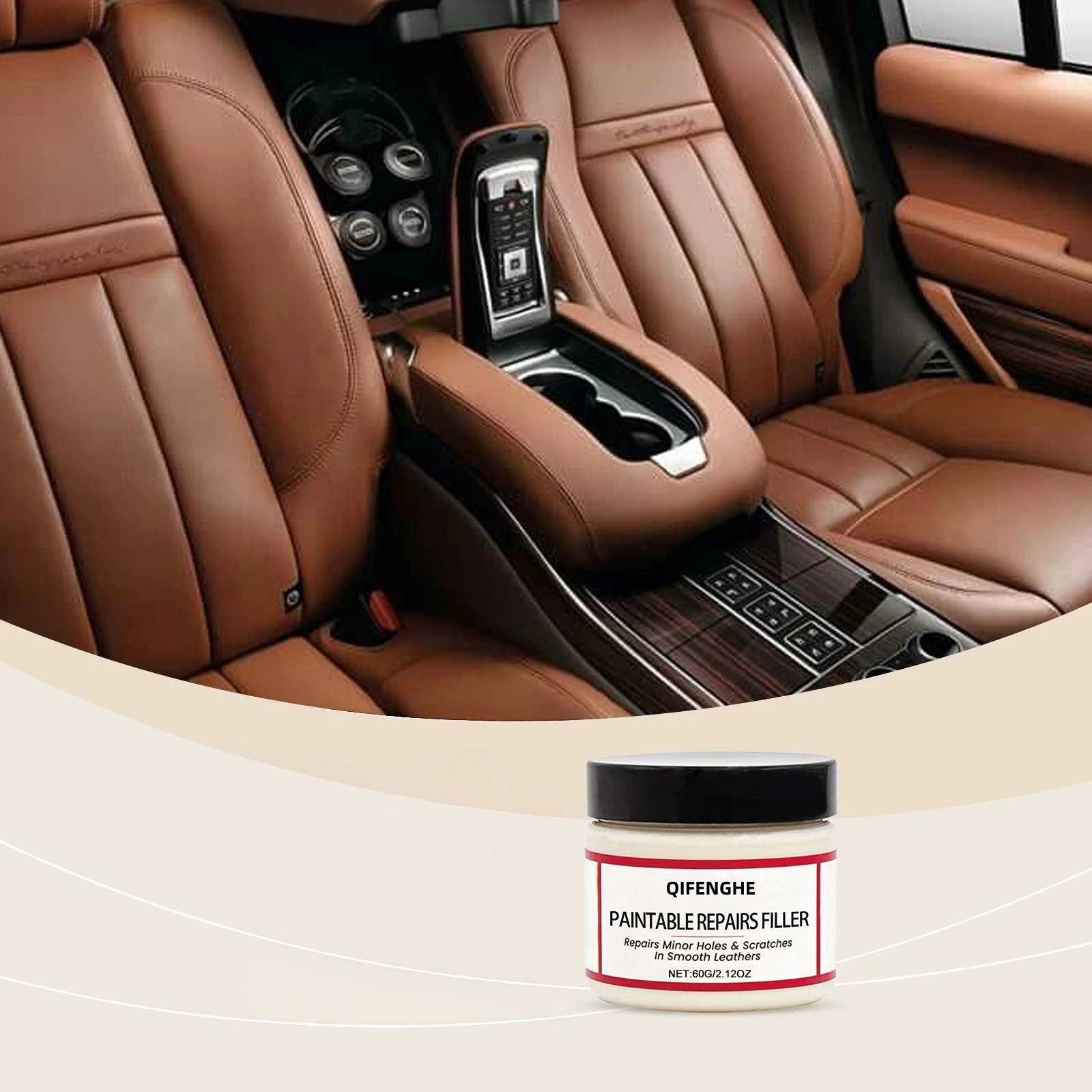 Leather Repair Filler Paste Quick Fix Scratches Holes Cracks Restore Car Sofa Leather Surfaces Long Lasting Repair Cream