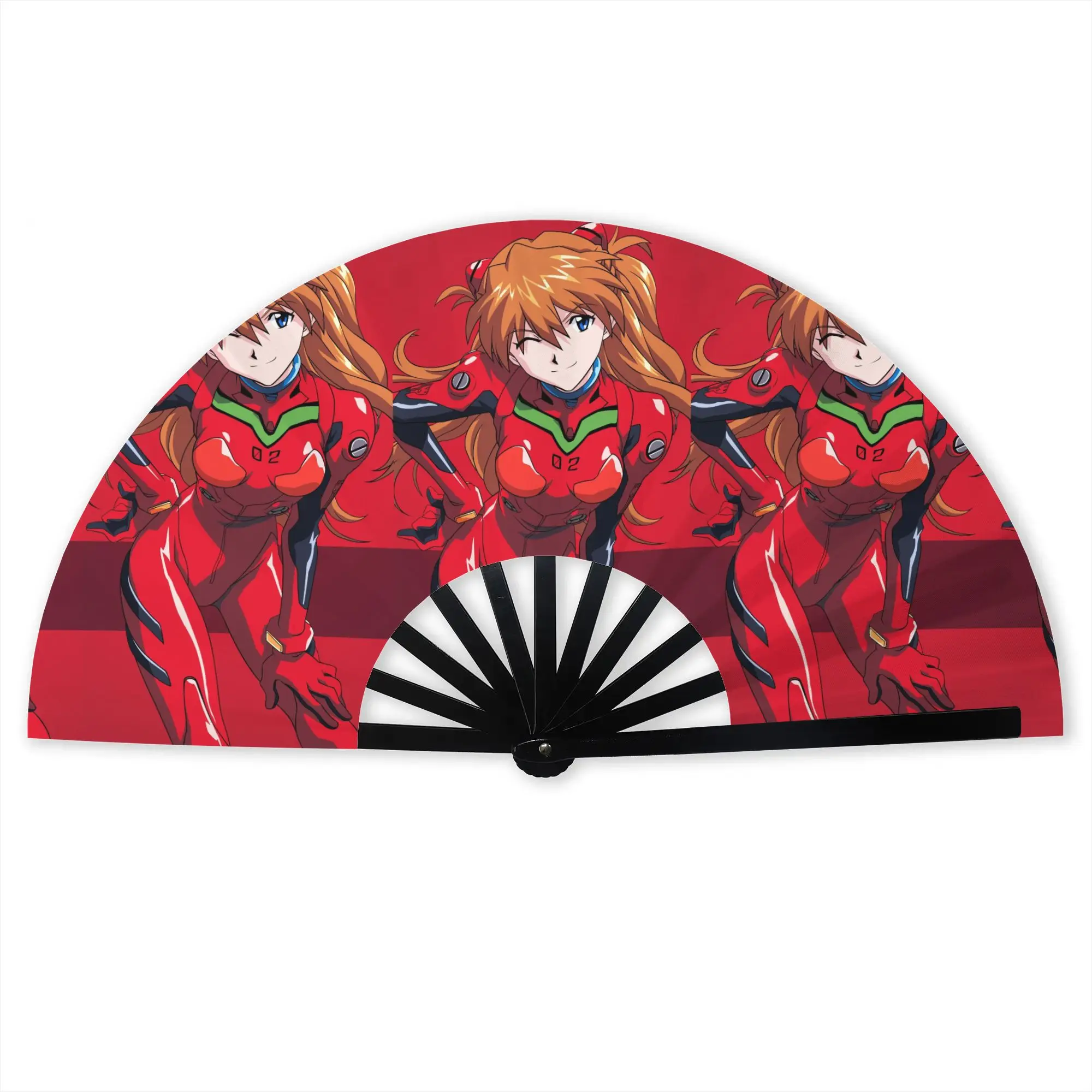 

Manga Evangeliones Folding Hand Fan Custom Polyester Fabric Fan Novelty Summer Accessory Decorative Fans
