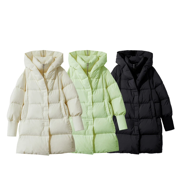 Amii 2026 Winter Warm New Women Down Jacket Cuffs Magnetic Buckle Zipper Hooded Fake Two-piece Thick Loose Long Coats 12444104