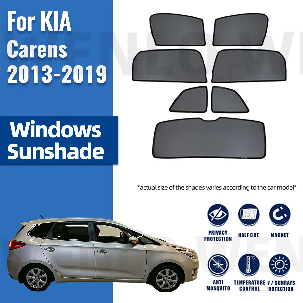 

For Kia Carens RP 2013-2020 MPV Magnetic Car Sunshades Front Rear Windshield Blind Curtain Baby Side Window Sun Shade Visor