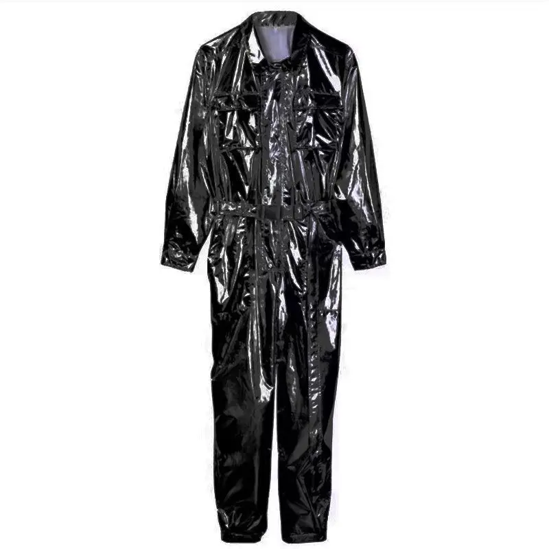 Silver Metal Hip Hop costume Set Rap Cool Stage Street Dance Black Gold Performance Dress Jumpsuits Nightclub performance dress