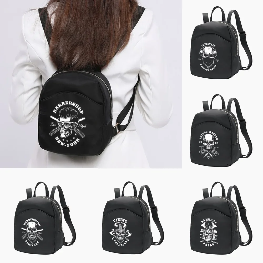 Backpacks Woman Travel Small Daypack Skull Pattern Series Knapsack Casual Organizer Backpack 2024 Trend Lightweight Ladies Bag