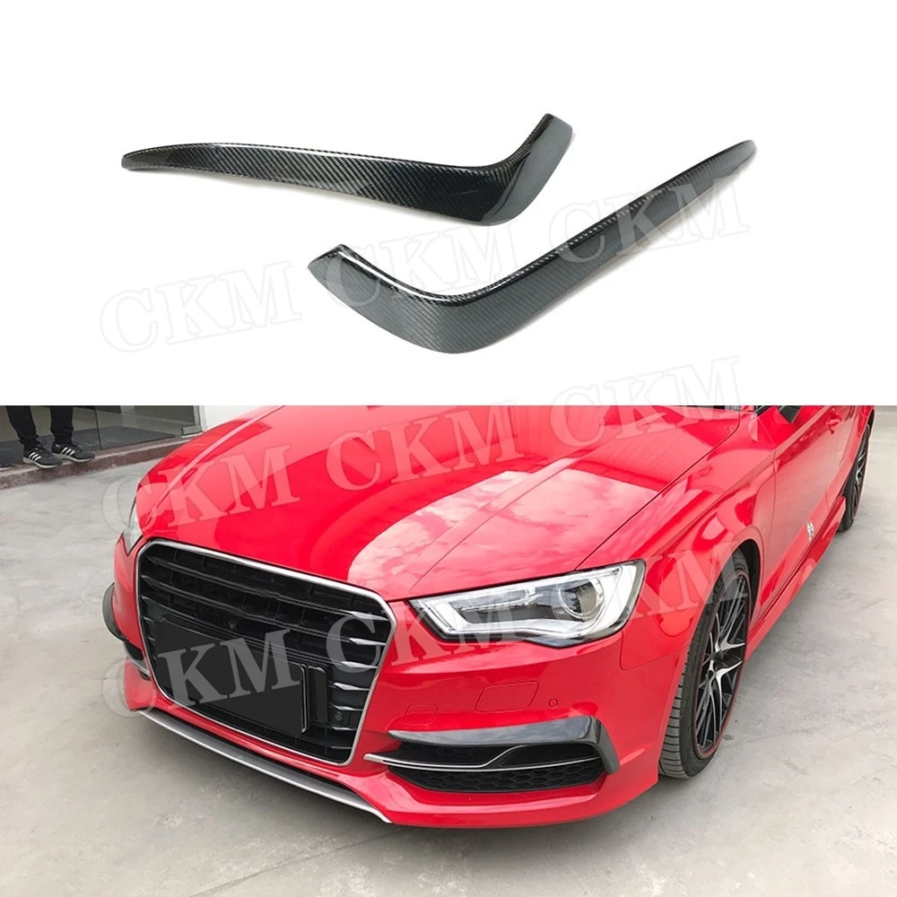 

Carbon Fiber Front Fog Light Eyebrows Cover Trims FRP Fog Lamp Strip for Audi A3 S3 Sedan 2013-2016 not Hatchback or Sportback