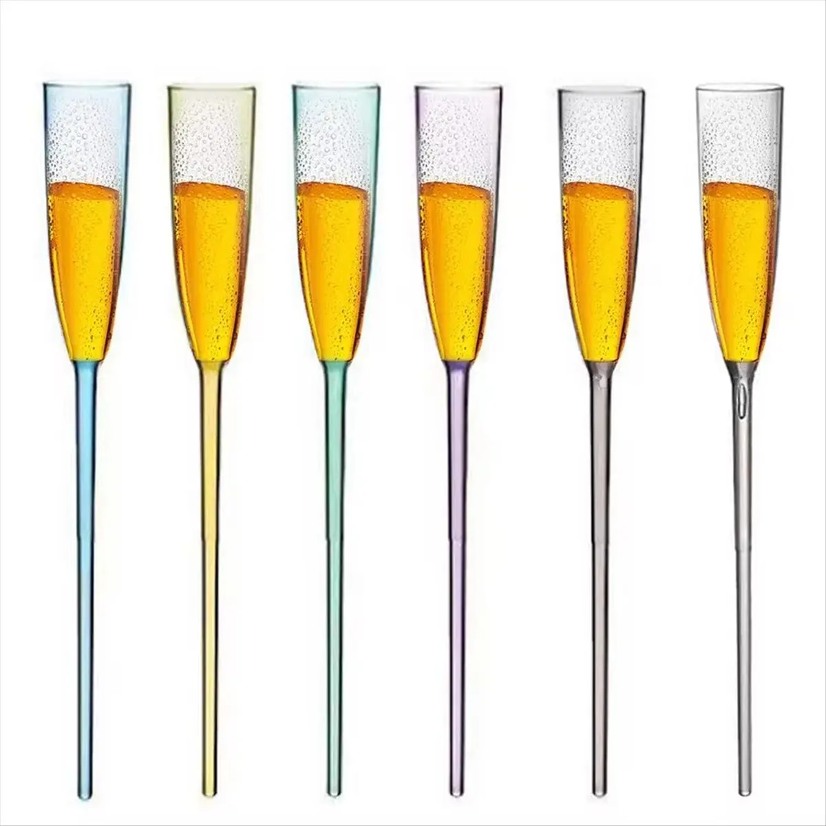 A44U Floating Wine Glasses 6pcs Acrylic Wine Glasses Floating Champagne Flutes Summer Beach Beverage Drinking Goblet Cup