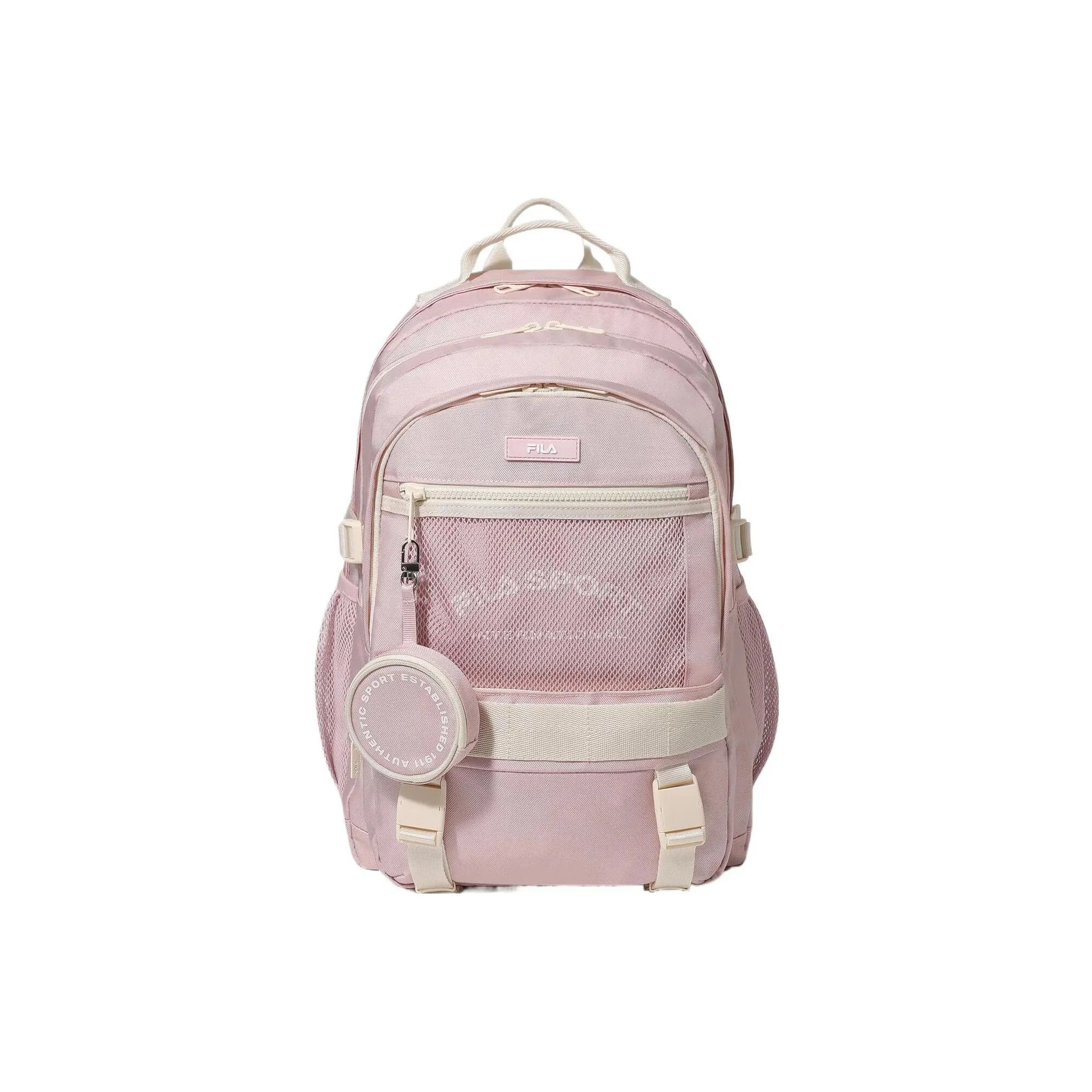 Sac à dos en polyester avec fermeture éclair FILA, unisexe, rose clair