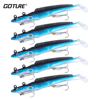 Goture Luna 5pcs/lot Soft Lure Kit Swimbait Jig  Rubber Tail Artificial Fishing Lure 11.5cm 28g Silicone Bait Fishing Tackle
