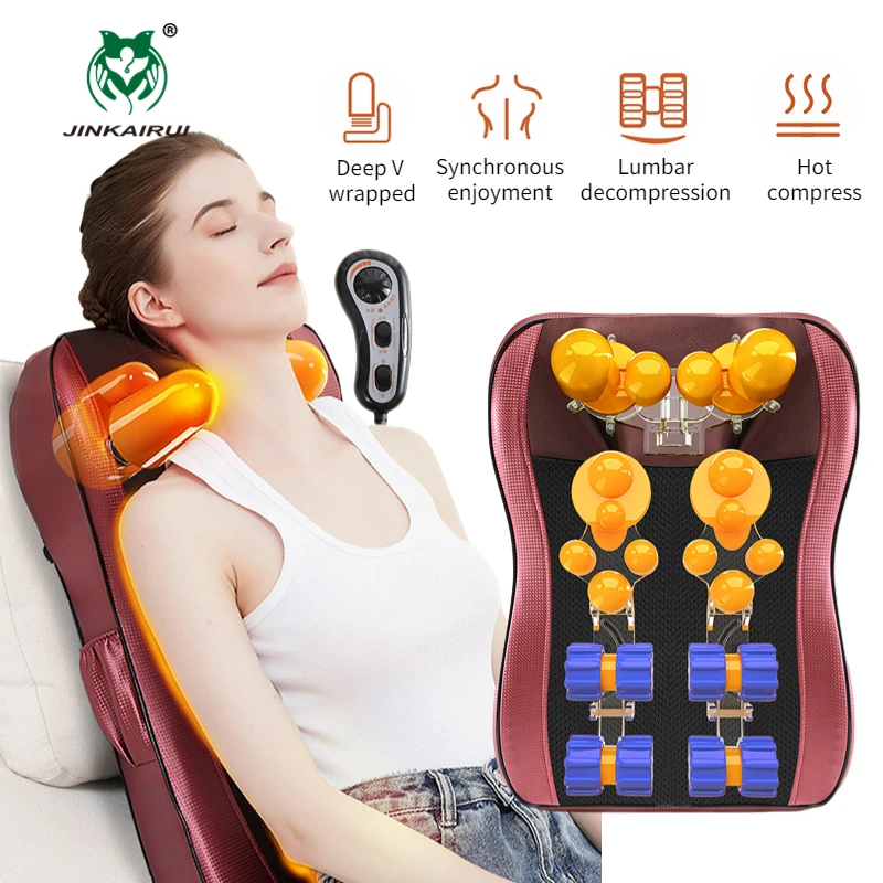 Back Waist Cervical Spine Multifunctional Full Body Neck Shoulder Electric Massage Cushion Household Kneading Shiatsu Massager