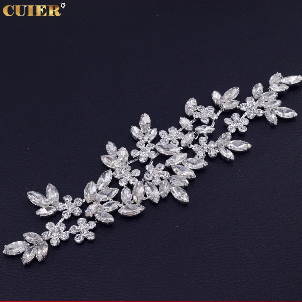2 pz/lotto glitter cristalli cuciti strass Applique patch strass per cucito cintura fascia nuziale cucire per abito da sposa