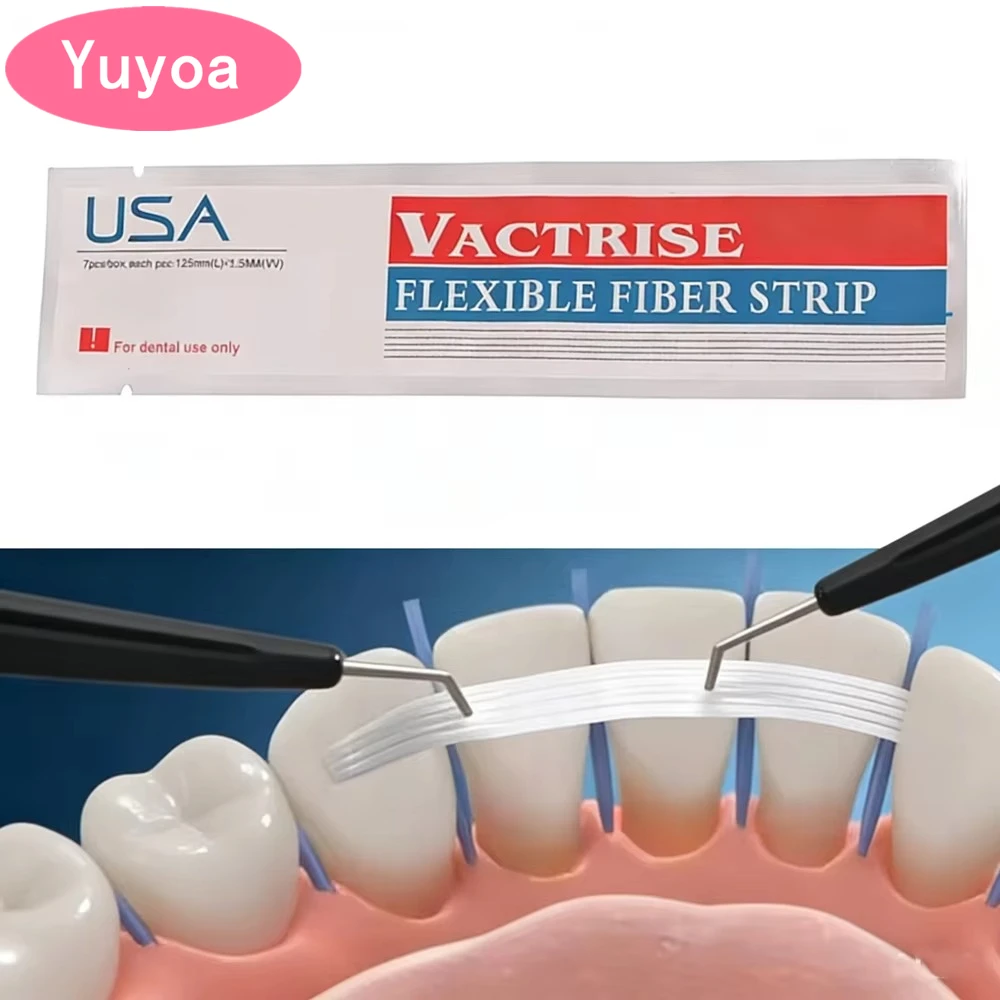 25pcs High Strength Flexible Fiber Strip for Dental Splinting Loose Tooth Stabilization and Light Activated Bonding