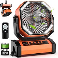 Air Circulators 20000mAh Camping Fan Ventilator With Light Auto Oscillating Wireless Fan Rechargeable Portable Electric Fan