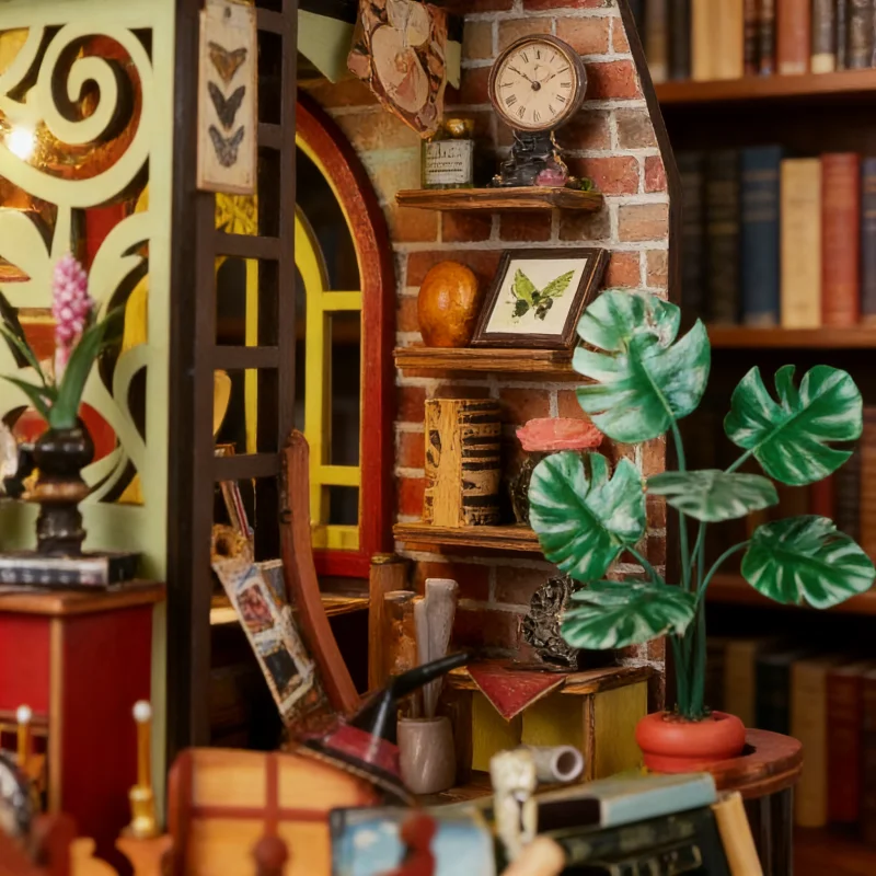 مجموعة أدوات الهندسة المعمارية لتخفيف التوتر من OUZEY، زاوية كتاب خشبية ثلاثية الأبعاد DIY، مشروع بناء مريح للمراهقين #5