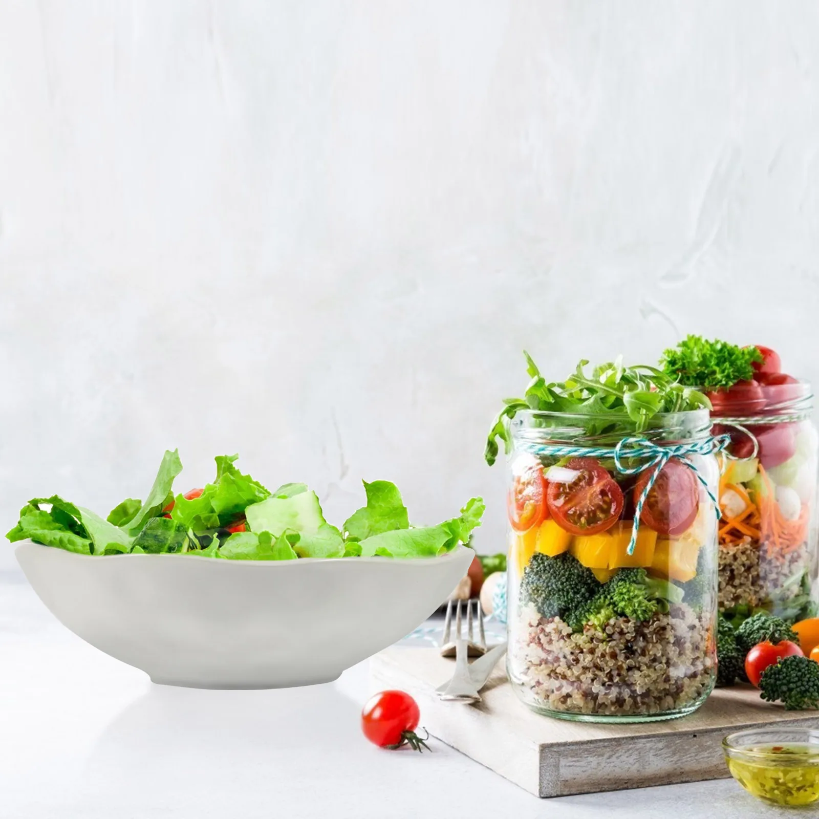 

1Pcs Ceramic Bowl Noodle Soup Salad Serving Organizer Smooth Surface No Burrs Ideal for Hot Food Home Restaurant Use Simple