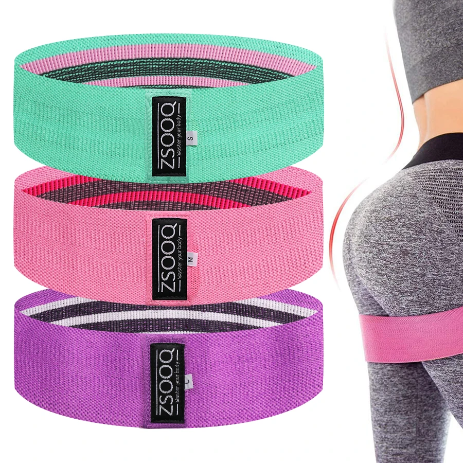 Non-slip Fabric Resistance Bands Hip Booty Yoga band glute workout trainer thick bands Stretch Fitness Strips Loops Equipment