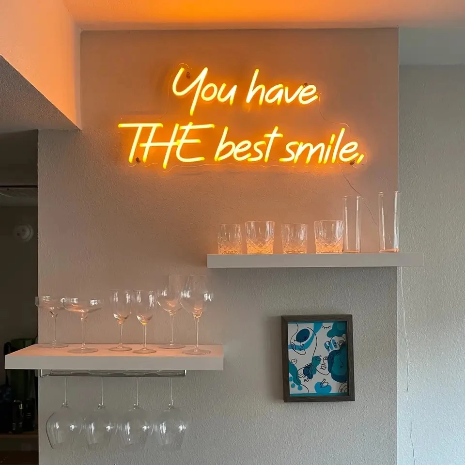 Words Acrylic Wall Up Tube Sign Letter Flexible 12v 24 Hours Led Rope Rgb Full Color Strip Light Home Bar Decoration Custom Neon