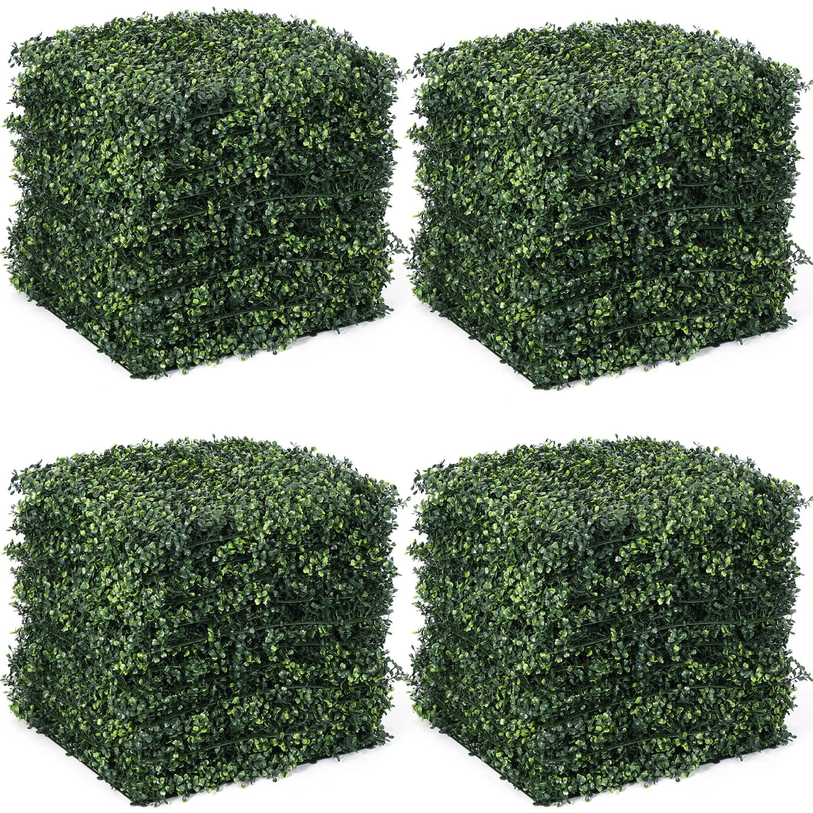 

US 12 Pieces 20"x 20" Artificial Boxwood Panels Privacy Hedge Screen Fence Outdoor