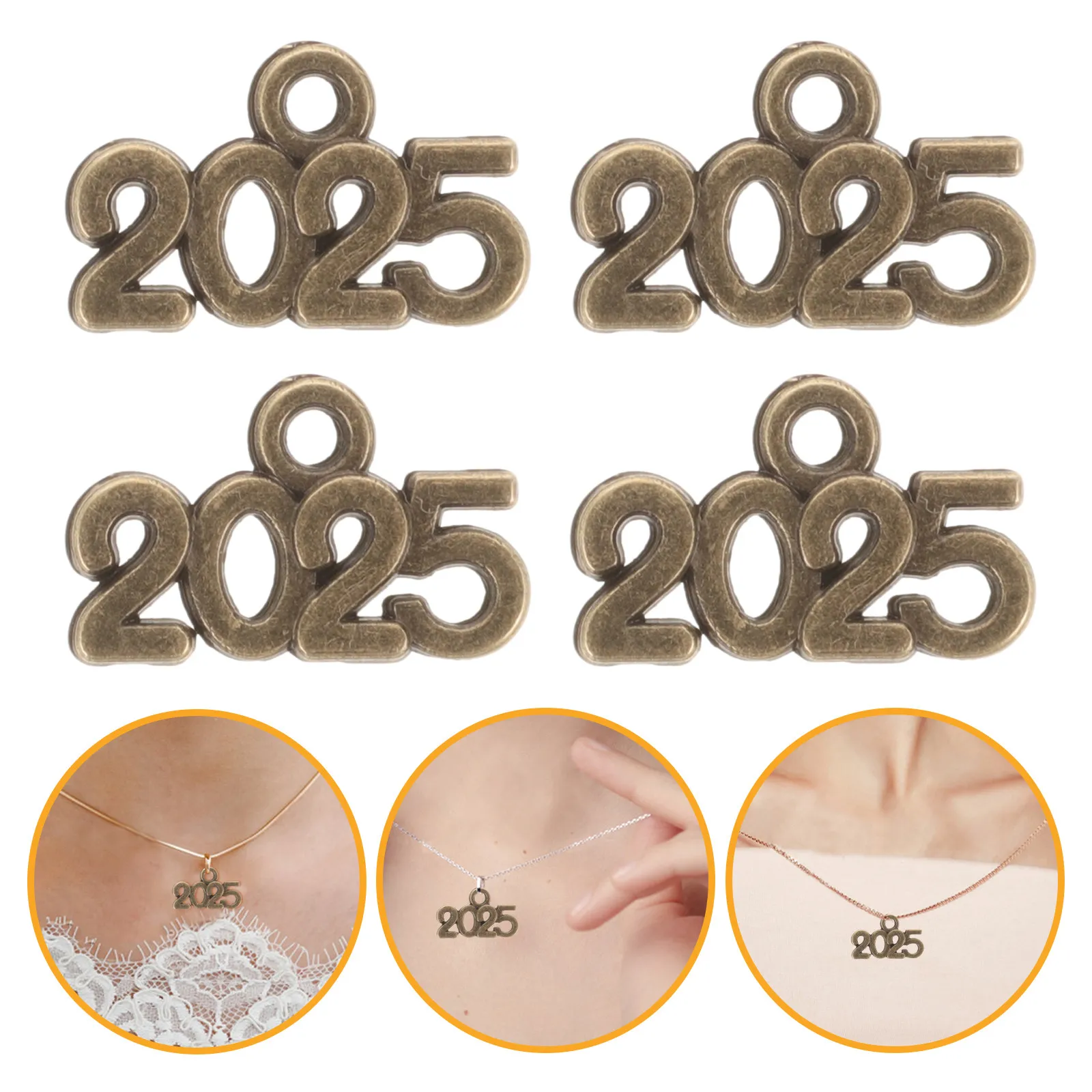100Pcs 2025 Jewelry Charms Zinc Alloy Sturdy Rust Resistant Number Pendants for DIY Necklace Making Bracelet Crafting Earring