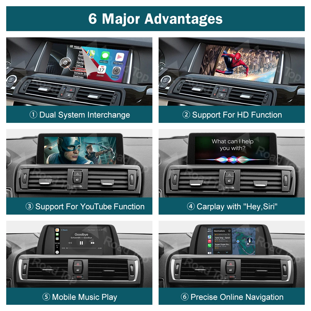 RoadTop ワイヤレス CarPlay BMW NBT EVO 1 2 3 4 5 6 7 シリーズ X1