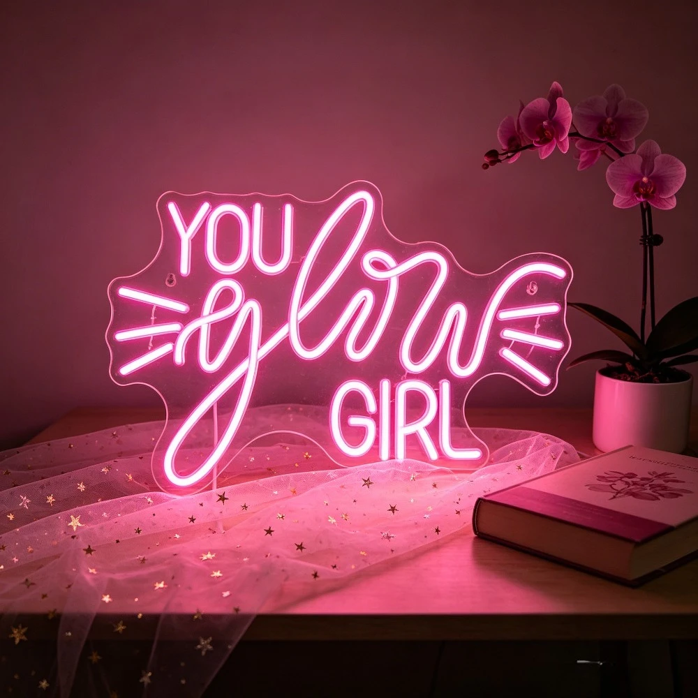 You Girl Neon Light LED Dimmable Neon Sign Girls Bedroom Decor Wall Light Beauty Salon Bar Guest Room Trendy Boutique Decor Lamp