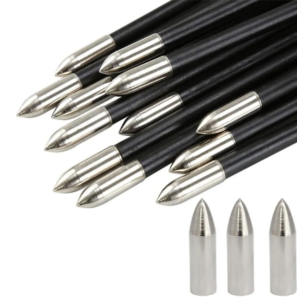 الرماية 50 قطعة نصائح الميدانية نقاط الهدف الغراء على رأس السهم رؤوس السهم ل OD 5.6/5.5/6/7/8 مللي متر الخشب السهم الألياف الزجاجية أسهم الكربون